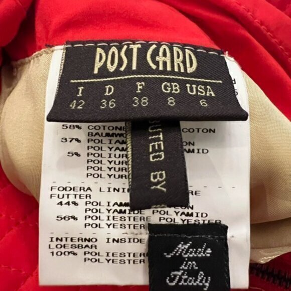 Anthropologie Postcard Red Quilted Skirt Full Zip Floral Size 6‎ Made in Italy - Picture 14 of 16